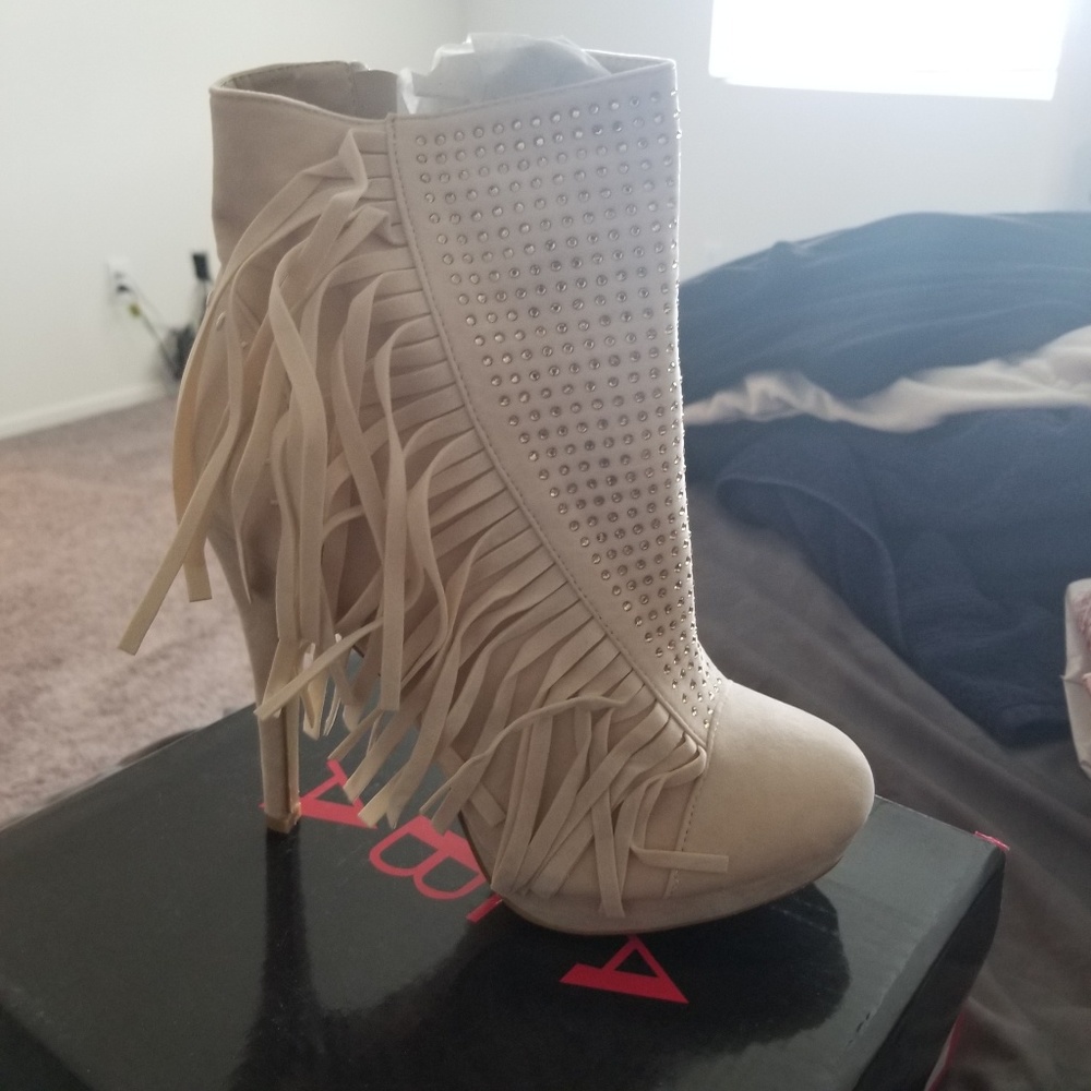 Blinged Boots with Fringe